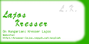 lajos kresser business card